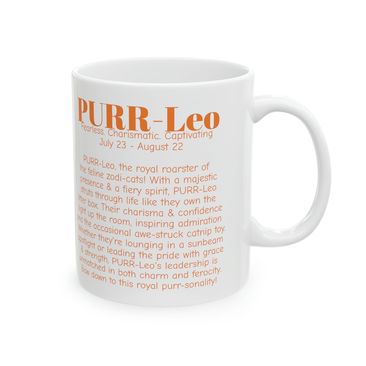 PURR-Leo the Leo CAT MUG WHITE 11oz