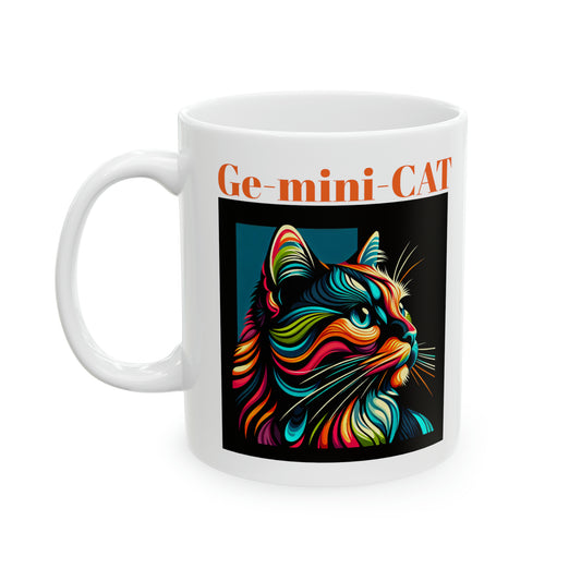 Ge-mini the Gemini CAT MUG WHITE 11oz