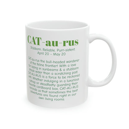 CAT-au-rus the Taurus CAT MUG WHITE 11oz