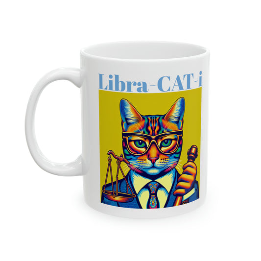 Li-bra-CAT-i the Libra MUG WHITE 11oz